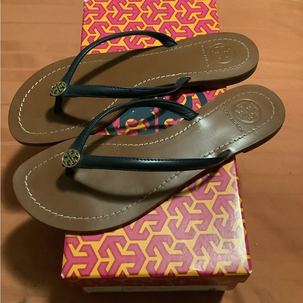 Tory Burch Terra Navy Blue Sandals